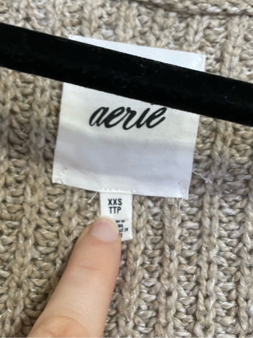 Aerie Button up Cardigan Tan XXS - Picture 3 of 4